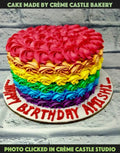 Rose and Rainbow Cake