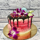 Chocolate And Pink Drip Cake - Creme Castle