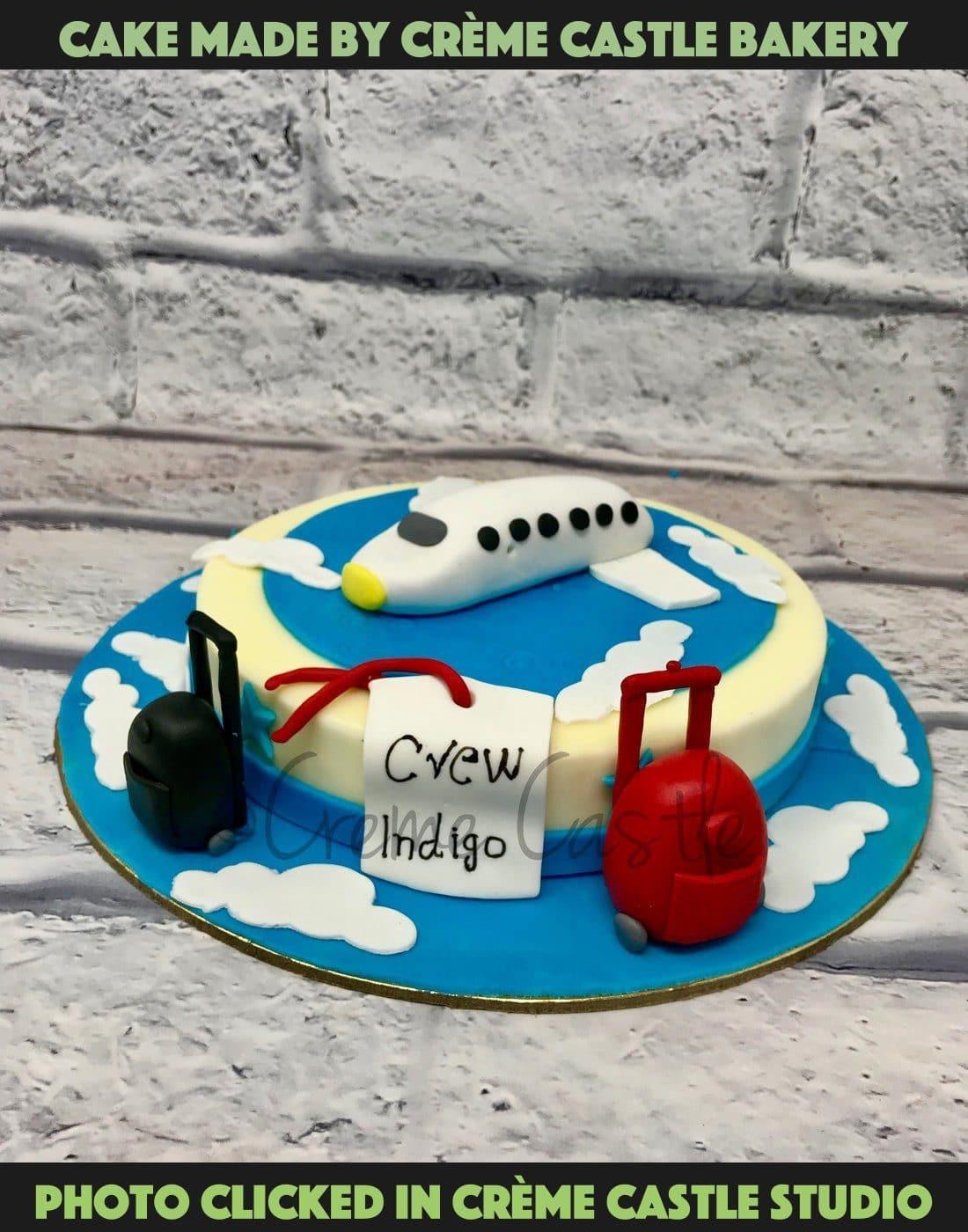 Indigo Travel Cake. Farewell theme Cake. Noida & Gurgaon