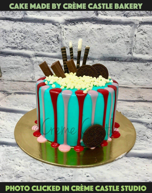 Blue Shades Drip Cake - Creme Castle