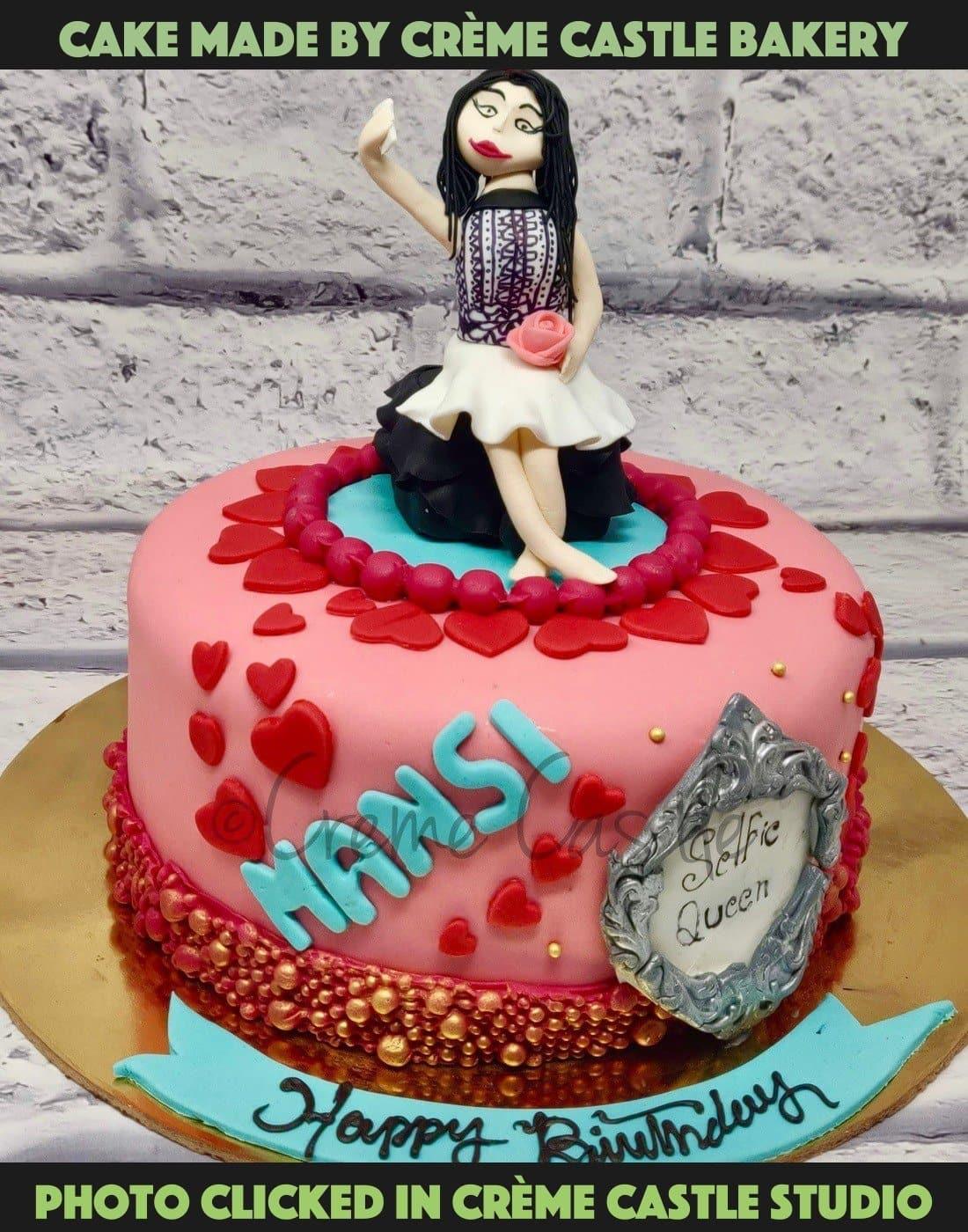 Selfie Queen Moist Vanilla Nutella Cake decorated with handmade fondant  figure and wafer floral tape. #moist #vanilla… | Instagram