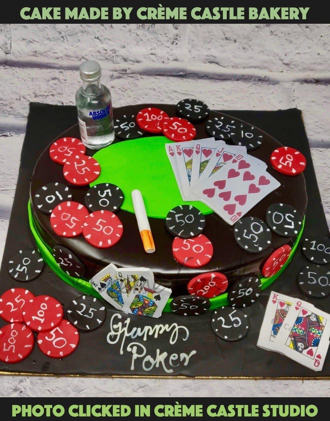 Casino Playing Cards Aces Poker Chips and a Black Background Edible Ca – A  Birthday Place