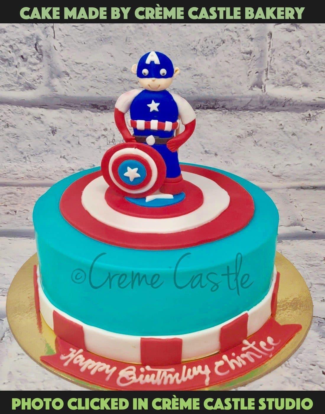 Captain America Cake - Creme Castle