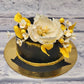 Golden Flowers Cake - Creme Castle