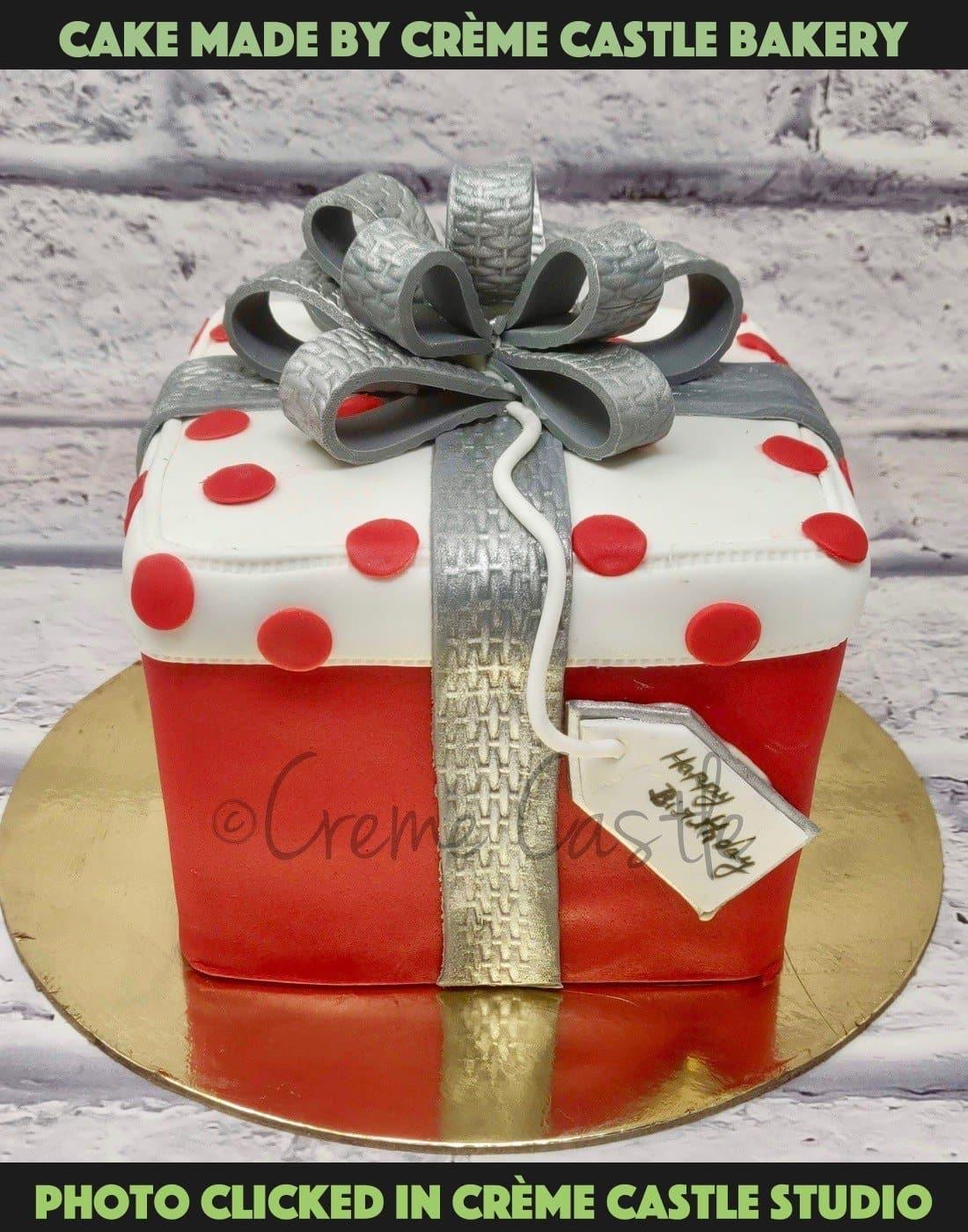 Gift Box Cake With Deepred Roses - CakeCentral.com