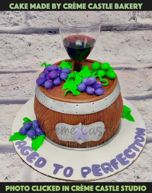 Wine Barrel Cake - Creme Castle