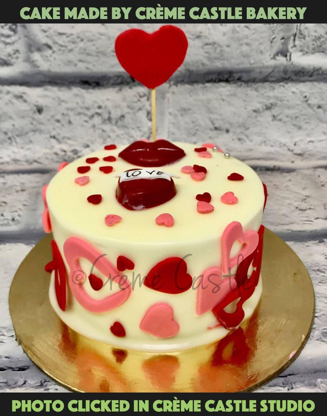 Heart Lips Cake. Valentine Day Cake. Anniversary Cake. Noida Gurgaon