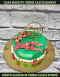Blue Floral Cake For Mother
