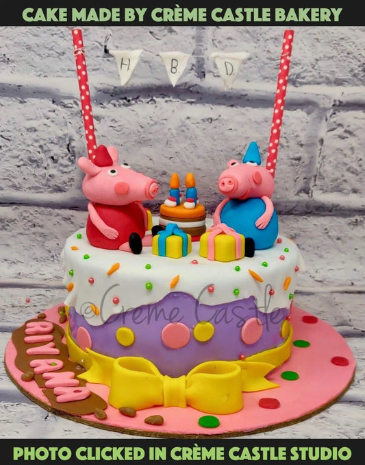 Peppa Pig Family Party Cake. Noida & Gurgaon