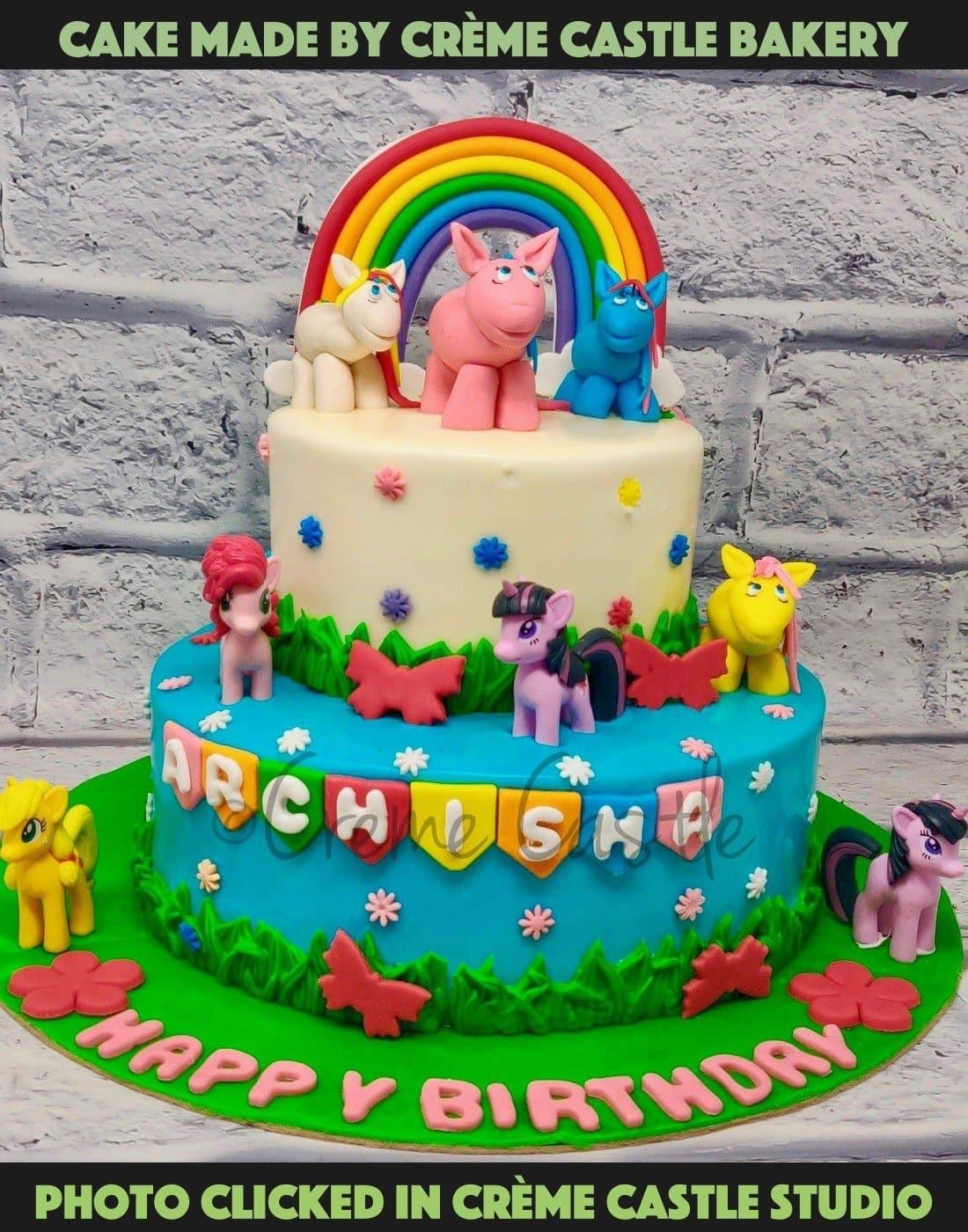 Unicorn Tier Cake - Creme Castle