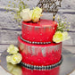 Red Floral Cake. Wedding Cake. Engagement Cake. Noida Gurgaon