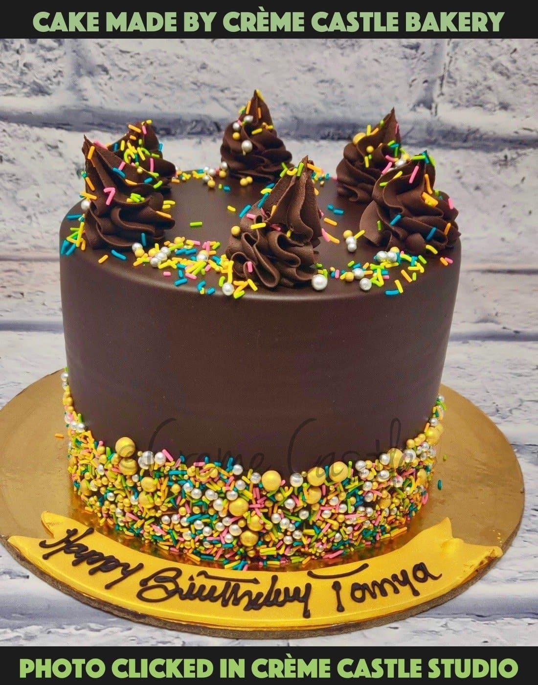 Chocolate color Cake - Creme Castle