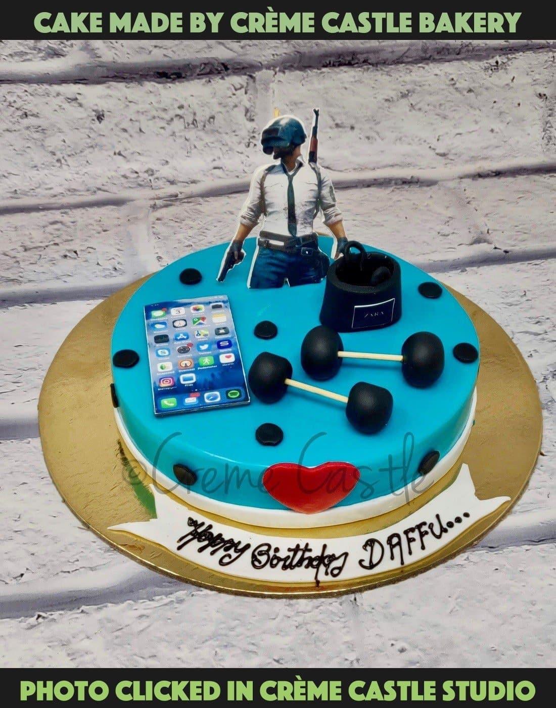 PUBG Fondant Birthday Cake | Fondant cakes birthday, Cake, Cake decorating  frosting
