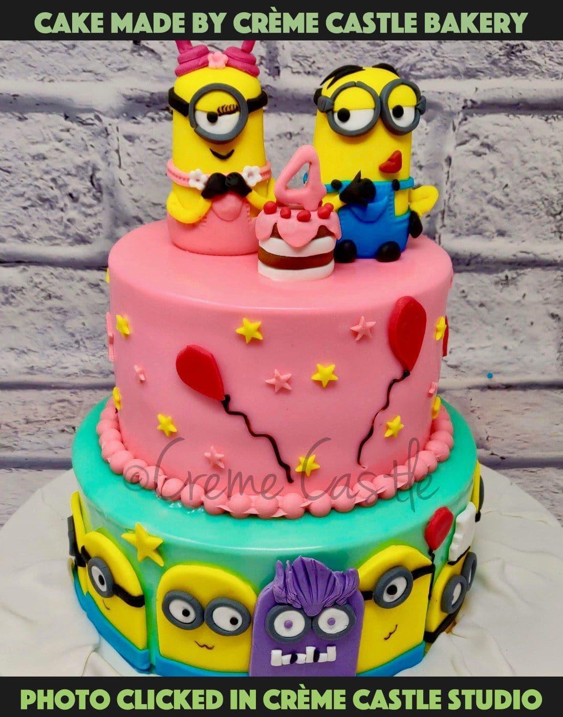 Minion Tier Cake - Creme Castle