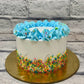 Blue colorful cake - Creme Castle