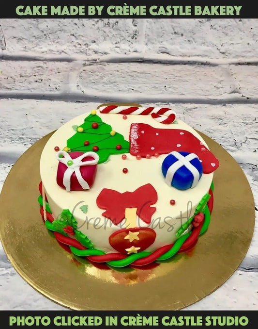 Christmas Plum Cake 2D Design | Creme Castle