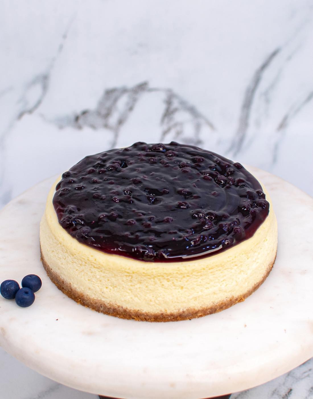 Blueberry Baked Cheesecake - Creme Castle