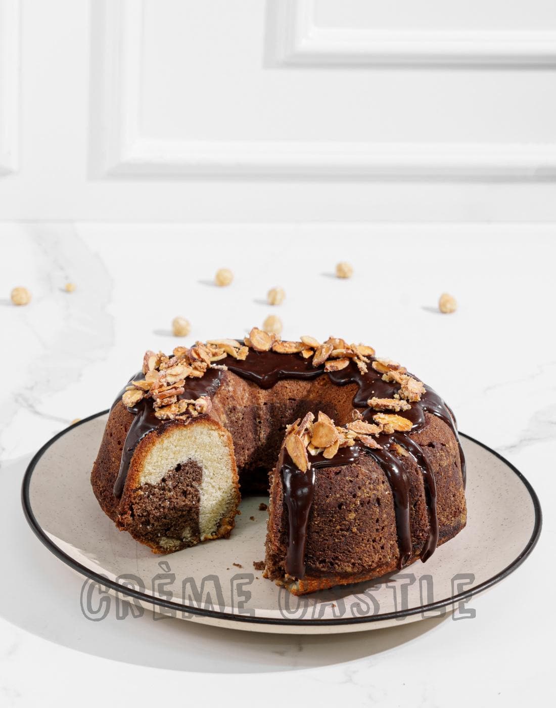 Almond Hazelnut Marble Cake