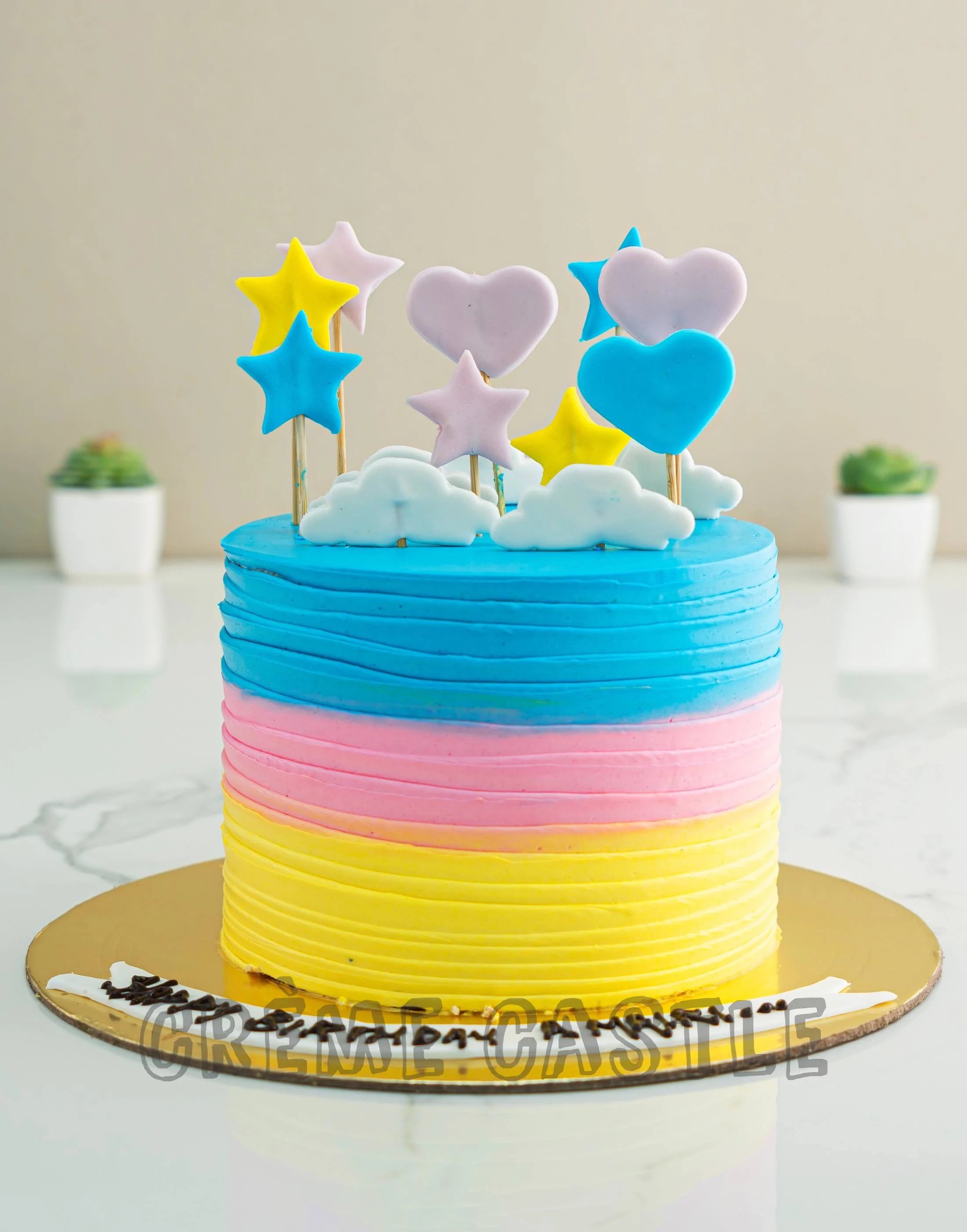 Rainbow Theme Fondant Cocomelon Cake - Dough and Cream