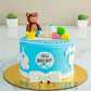 Welcome Baby Cake with Teddy by Creme Castle